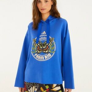 Move Like a Butterfly Blue Farm Rio Adidas Pullover Hoodie Size S NWT